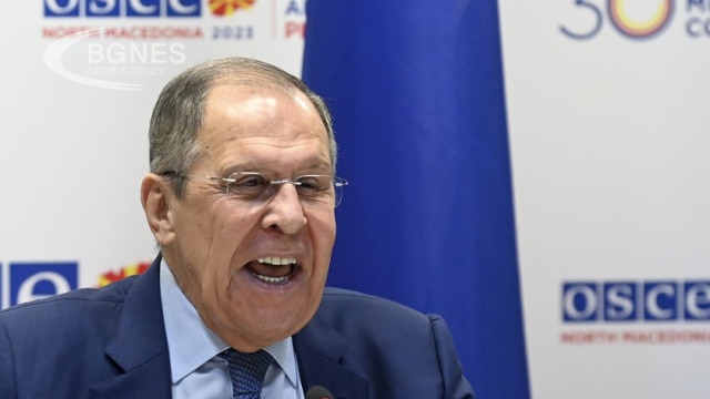 Sergei Lavrov at a special press conf after the OSCE Meeting in Skopje 01 12 2023